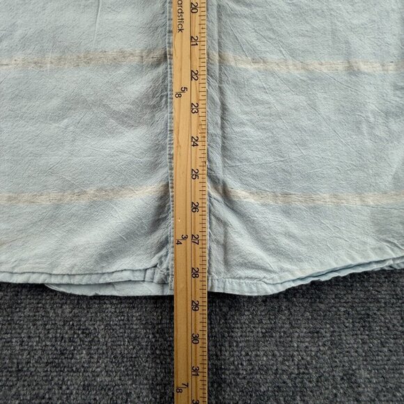 Quiksilver Button Up Shirt Short Sleeve Men Surf Blue Striped Medium Beach ** - Picture 4 of 16